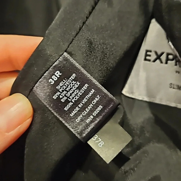 Mens Express Navy Blazer sz 38R Slim Fit New - Picture 6 of 6